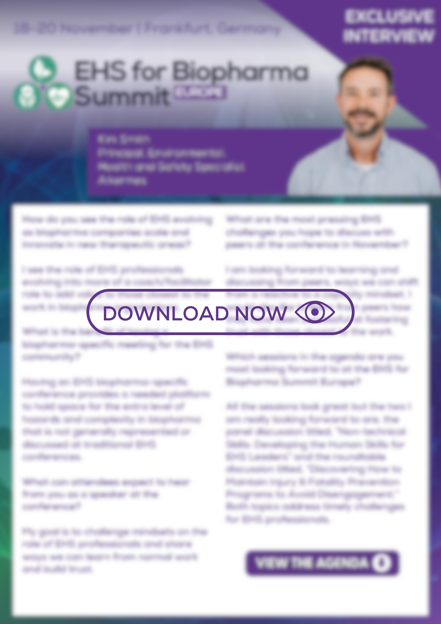 EHS for Biopharma Summit Europe Speaker Interview - Alkermes