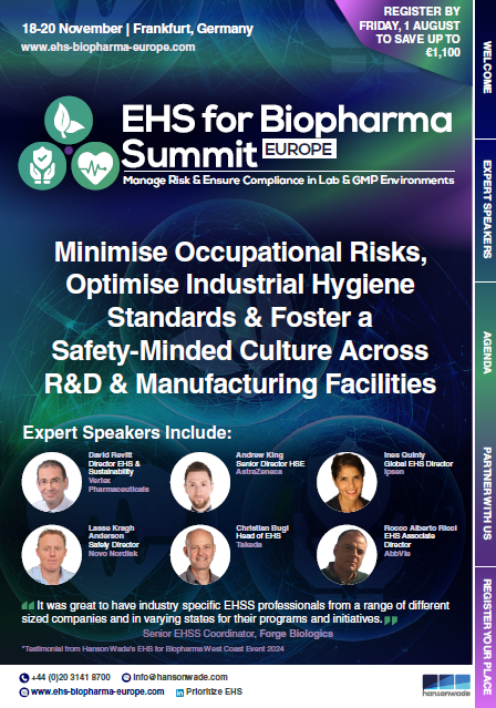 EHS for Biopharma Summit Europe Brochure Cover EHS for Biopharma Summit Europe Brochure Cover